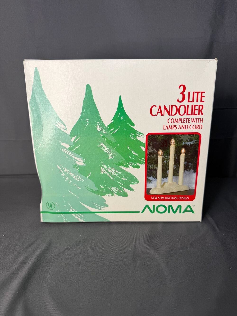 Vintage NOMA 3 Light Candolier Christmas Holiday Window Lights 1989 in Box